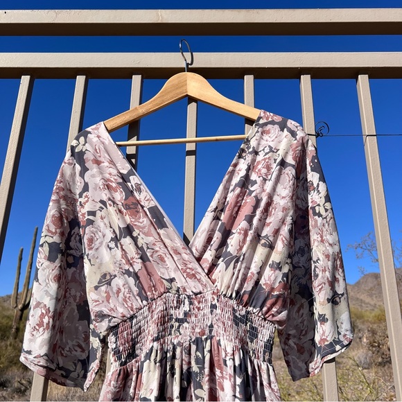 ⬇️ONETHELAND(True Bohemian)NWTWomen’s Long Dress S Greyish/Brown Pinkish Family - Picture 4 of 12